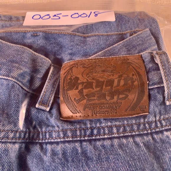 Fast Company Dragon Denim Jeans Men Light Wash USA Made Kevlar Lined Double Knee - Picture 9 of 9